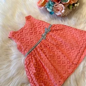 Carter’s - Coral Newborn Easter Dress w/ Lace